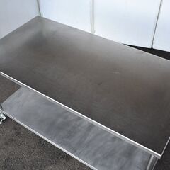 ≪yt1576ジ≫ ステンレス作業台 天板カバー付き キャスター付き ② 幅150cm 奥行75cm 蓋付/フタ/店舗/設備/ガレージ 60817-01