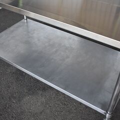 ≪yt1576ジ≫ ステンレス作業台 天板カバー付き キャスター付き ② 幅150cm 奥行75cm 蓋付/フタ/店舗/設備/ガレージ 60817-01