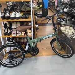 J584☆比較的ｷﾚｲ☆折り畳み自転車☆FX HOPPER☆6段☆LED