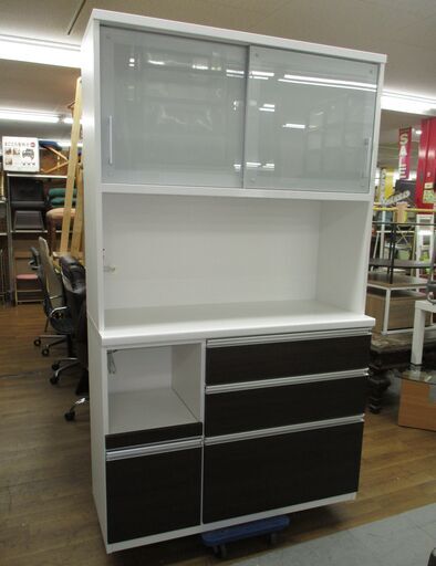 R097 松田家具 キッチンボード、食器棚、幅117cm Used・キレイ