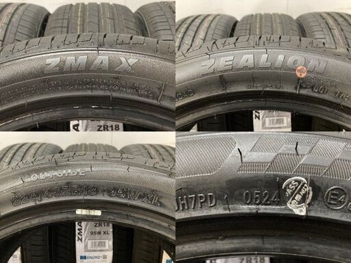 新品】札幌発 引取可 2024年製 ZMAX ZEALION 225/45ZR18 95W 18インチ