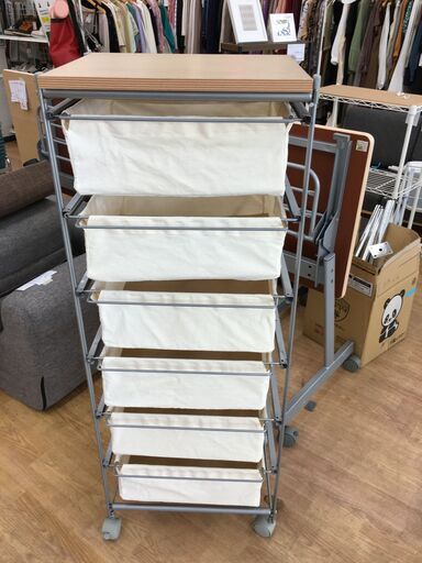 ★ジモティ割あり★ 無印良品 キャスター付きスチールユニットシェルフ  W47×D34×H125 クリーニング済み SJ6892