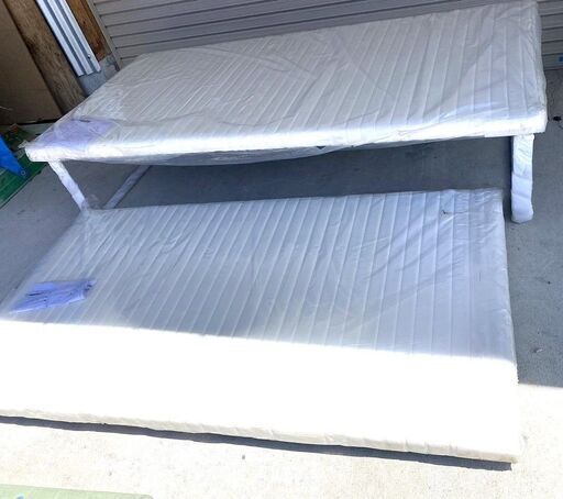 未使用品　上下段　親子ベッド　200×97㎝　H45㎝　180×97　H12㎝　マット厚み7㎝　介助　介護　防災用品