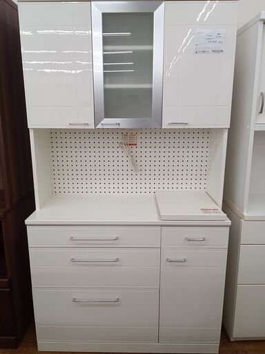 ★ジモティ割あり★  レンジボード 白 H190×D46×W106 クリーニング済み MT1984