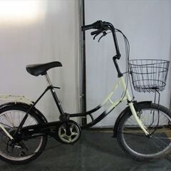 D854 ☆ 11800円☆ ミニベロ中古自転車 【20インチ 黒 かご付き】