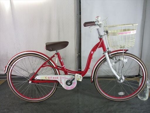 Ｄ738　★13800円★整備済み 中古子供自転車 【22インチ　赤 】