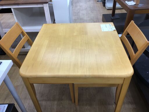 ★ジモティ割あり★  2人掛けダイニングセット  W78～118×D76×H70 クリーニング済み SJ6899