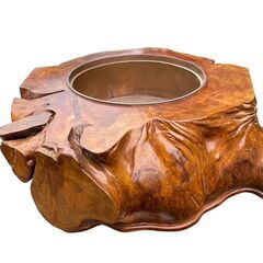 値下げ大特価!!】欅か屋久杉？ アンティーク火鉢◇五徳 火箸