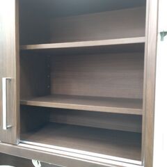 「ジモティー見た」で5％OFF！【ダイニングボード】ダイニングボード ニトリ キッチンボード レンジボード 食器棚 :ダークブラウン