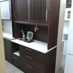 「ジモティー見た」で5％OFF！【ダイニングボード】ダイニングボード ニトリ キッチンボード レンジボード 食器棚 :ダークブラウン