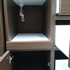 「ジモティー見た」で5％OFF！【ダイニングボード】ダイニングボード ニトリ キッチンボード レンジボード 食器棚 :ダークブラウン