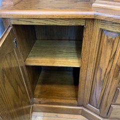 食器棚 3枚扉 引き出し付き ブラウン