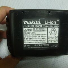 マキタ　リチウムバッテリー　18V　6.0AH　使用10回ほど　美品