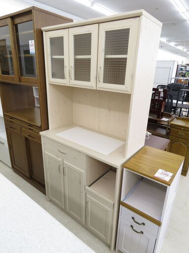 北海道 千歳市/恵庭市 近郊配送 ユーアイ 食器棚 フレンチカントリー調 店頭でのお受渡し大歓迎
