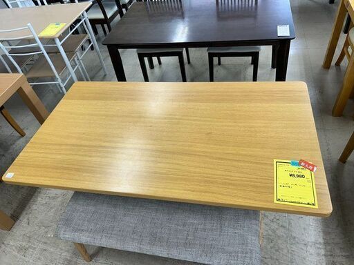 J5195　ダイニングテーブルセット　椅子1脚、ベンチ付　ナチュラル　クリーニング済　【リユースのサカイ柏店】