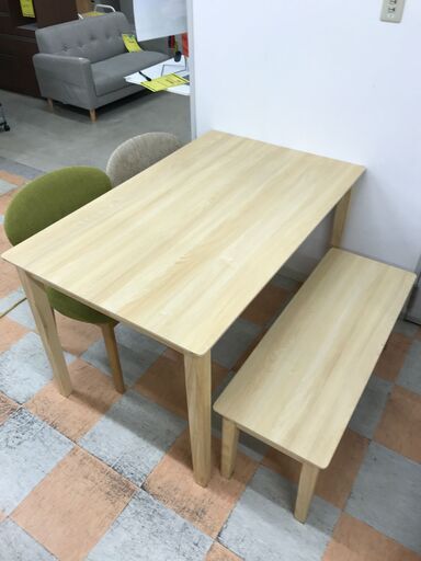 ダイニングセット4人用 木製 ナチュラル W(幅)120.2×D(奥行き)75.0×H(高さ)69.8cm ※クリーニング済み
