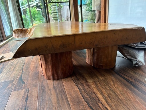 トチノキ一枚板 ローテーブル 15 栃の木 一枚板 座卓 ダイニングロー