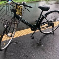 J6017　自転車　軽快車  グリーン　６段変速　27インチ