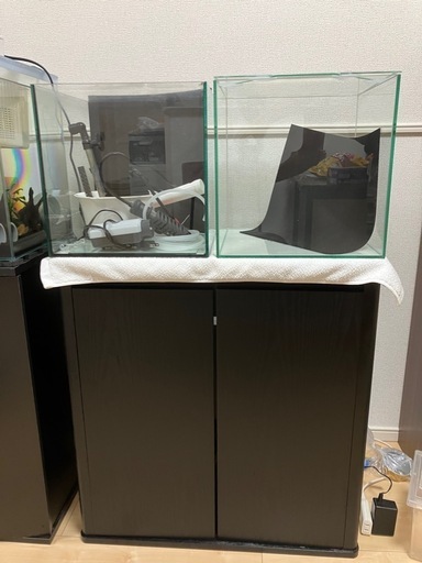 30cmキューブ水槽×2、水槽セット、60cm水槽台