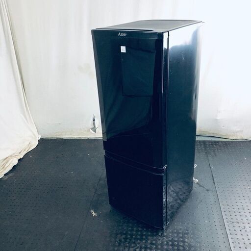 ID:rc12459 三菱 MITSUBISHI 冷蔵庫 一人暮らし 中古 2019年製 2ドア 168L ブラック ファン式 右開き MR-P17EE-KK  【リユース品：状態B】【送料無料】【設置費用無料】