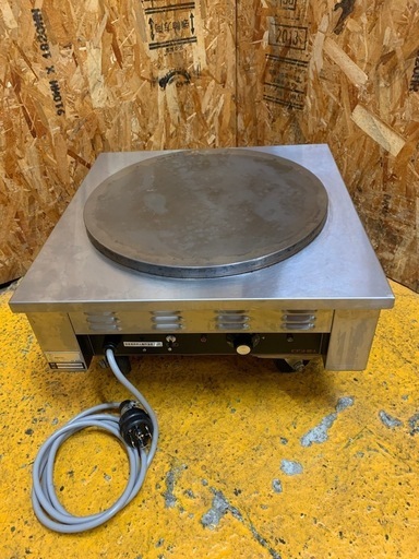 a(6633) エイシン 電気クレープ焼き機 EC-2000 W500D500H190 3相200V 業務用 クレープ 焼き面41cm 動作品 直接お引き取りも歓迎 大阪