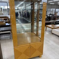 ☆ジモティ割あり☆ ショーケース ライトブラウン H180.5×D45×W90 