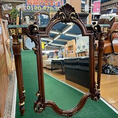 愛品館八千代店】イタリア製 壁掛けミラー＋大理石コンソール セット