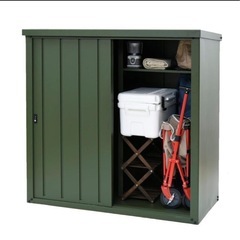 新品 未開封品 山善 デザイン収納庫 ＤＳＬＢ−１５１５（ＯＤ） カーキ 物置⭐︎