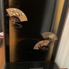 飾り羽子板美品シックな塗りのガラスケース