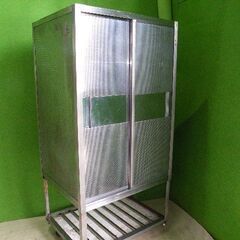 【クロムステン】汚れあり！ 食材庫 幅910×奥行730×高さ1800■食品庫・食器棚■C-1467 クロムステン】汚れあり！ 食材庫 幅910×奥行730×高さ1800□