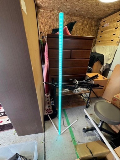 【リサイクルサービス八光】幅42cm　3点セット　RGB変色フロアランプ調光フロアスタンドライト