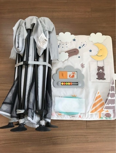 【直接受渡し希望】日本育児　ベビーサークル　ソフトトイパネル(別売)付