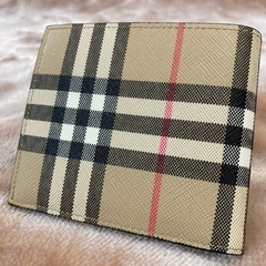 新ロゴBURBERRYバーバリー チェック小銭入れ有二つ折り財布ウォレットさいふ