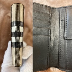 新ロゴBURBERRYバーバリー チェック小銭入れ有二つ折り財布ウォレットさいふ