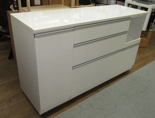 R081 NITORI キッチンカウンター レジューム 150SL-R WH 幅150cm Used・美品