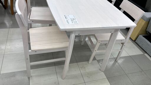 ★ジモティ割あり★  ダイニングセット ホワイト H72×D80×W120 クリーニング済み TC1170 ☆ジモティ割あり☆ ダイニングセット ホワイト H72×D80×W120