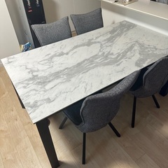 引き取りのみ！ セラミック ダイニングテーブル 椅子4脚セット