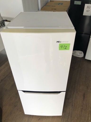NO 412 福岡市内配送設置無料✨　ハイセンス 【右開き】130L 2ドアノンフロン冷蔵庫 エディオンオリジナル パールホワイト HR-D1302