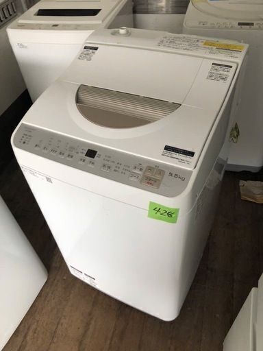 NO 426 福岡市内配送設置無料✨　シャープ タテ型洗濯乾燥機 ステンレス穴なし槽 5kg ゴールド系 ES-TX5B-N
