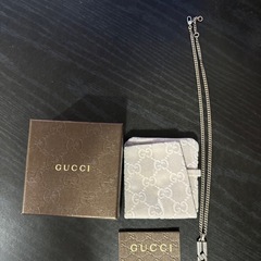 グッチ ネックレス GUCCI メンズ ノット プレート ロングペンダント シルバー