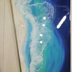 オーシャンレジン壁掛けボード大きいサイズ アート作品ハンドメイド 波