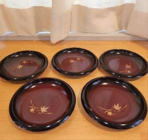 漆器　曙　春秋　銘々皿　(1セット 5枚)