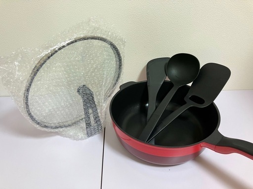 【中古】レミパン　プラス　フライパン　赤　レッド　24cm