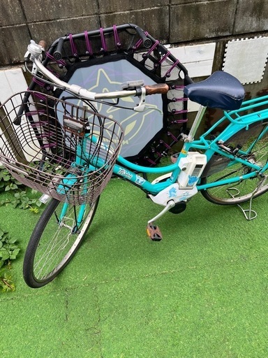 電動アシスト自転車　オシャレブルー