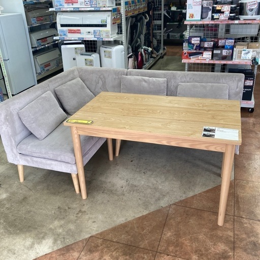 10/16 値下げ参考上代約10万円ソファダイニング3点セット 北欧style 美品1072