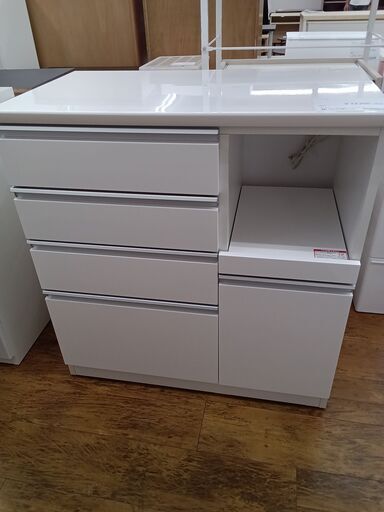 ★ジモティ割あり★  レンジ台 ホワイト H94.5×D50.5×W90 クリーニング済み MT2000