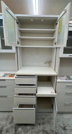 楽天市場】鏡面仕様のキッチンボード (幅80cm WH) 【配送員設置商品 