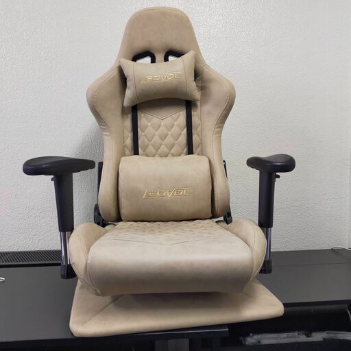 【中古】千葉市中央区 LEOVOL レオヴォル 座椅子 ゲーミングチェア 360°回転  リクライニング ベージュ LOL101-BE 06