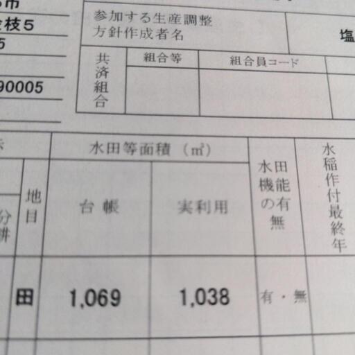 畑土地　１年間ずつ契約
