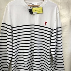 Ami 長袖ロンT／ボーダー/XL/WHT Ami 長袖ロンT／ボーダー/XL/WHT